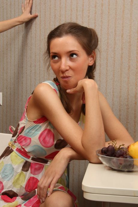 aboutgirlslove: Angelic girls with small tits strip and get naked before a group blowjob