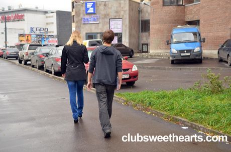 club sweethearts: Light-Haired russian girl Julie gets her pussy licked out and dicked by her boyfriend