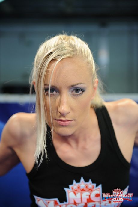 nude fight club: Femdom lesbians Angel Long and Cathy Heaven toy each other is pussy