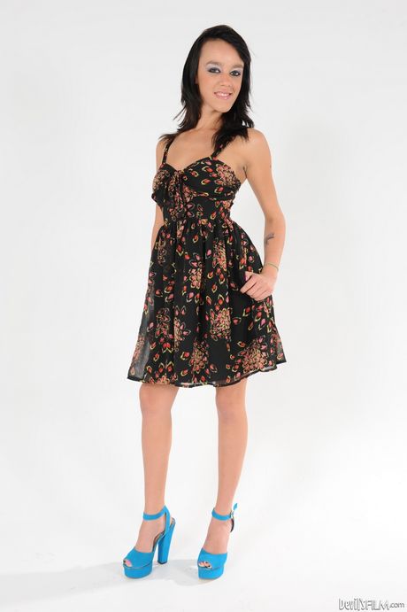 out of the family: Binky Bangs takes off her black dress and shows her hot body