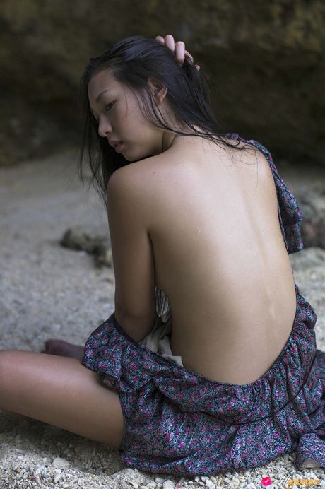 all gravure: Brunette japanese girl with a slim body poses in a solo and demonstrates her tits