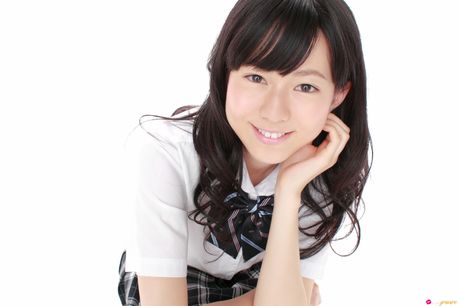 all gravure: Great japanese babe Chiba Natsumi gets naked in knee socks before showing her pussy