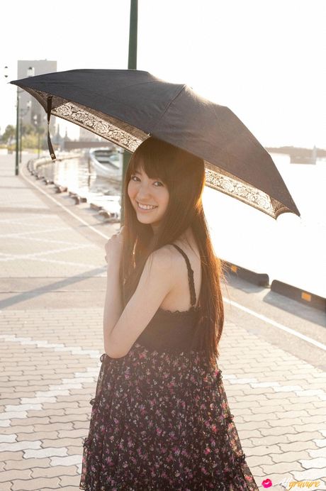 all gravure: Asian babe Rina Aizawa exposes her massive tits and models in the raw outdoors