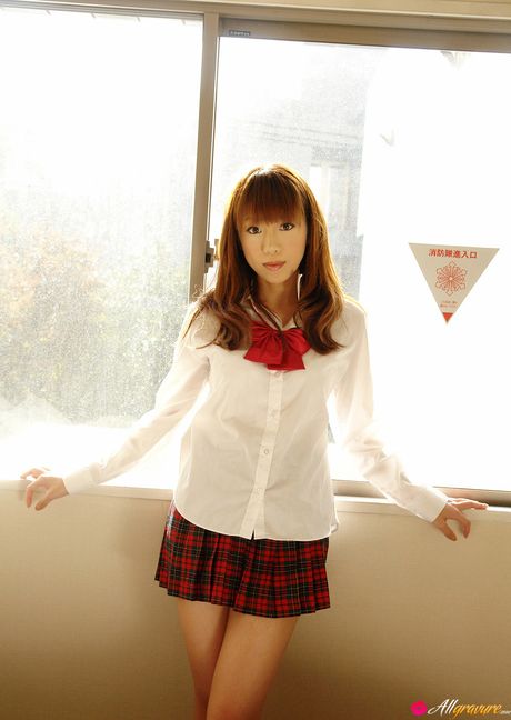 all gravure: Stunning japanese schoolgirl Yuri reveals her huge tits and spreads her pussy outdoors