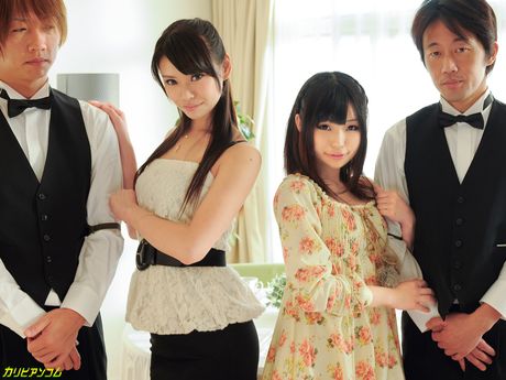 caribbeancom: Le bambole asiatiche Akubi Yumemi e Runa Kobayashi condividono un cazzo in una cosa a tre