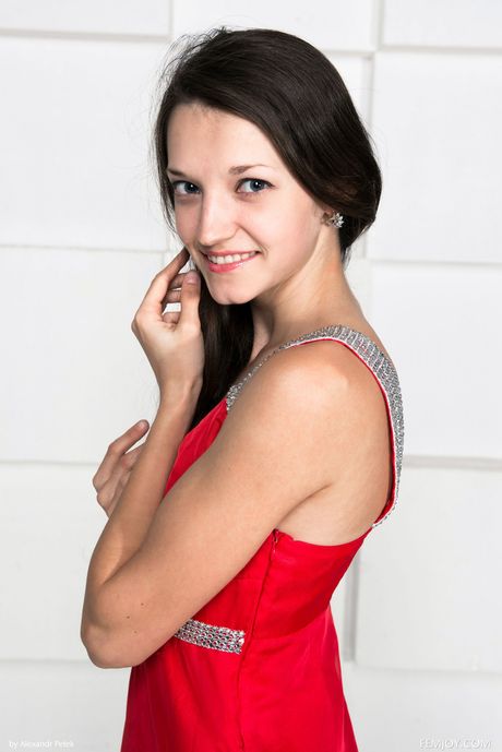 femjoy: Angelic ukrainian beauty Simona B removes her dress and shows her hot body