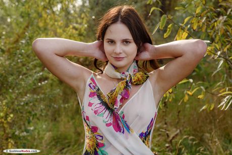 goddess nudes: Nice ukrainian girl Bessty bares it all on a blanket in a field