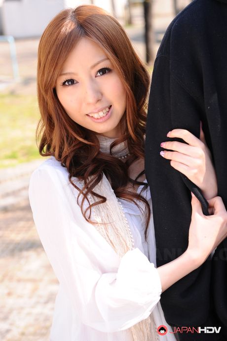 japan hdv: Stunning japanese red-head Karin Yazawa gets her pussy licked outdoors by a hung stud