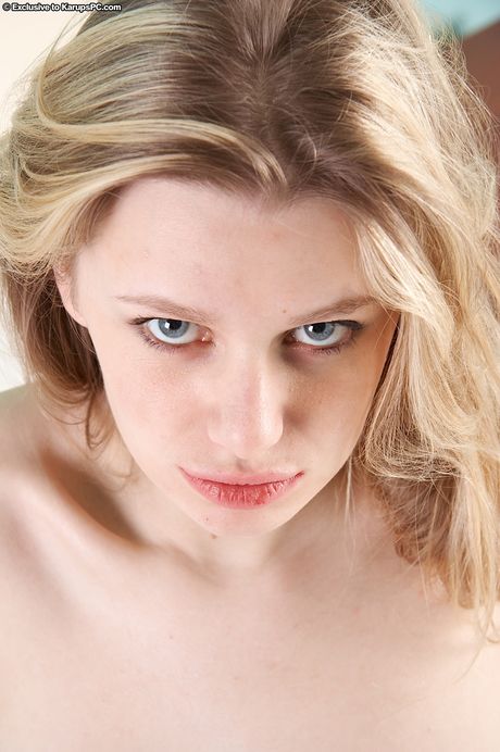 karups private collection: Blonde russian girl Kaite A exhibits her tight butt and pussy in a solo