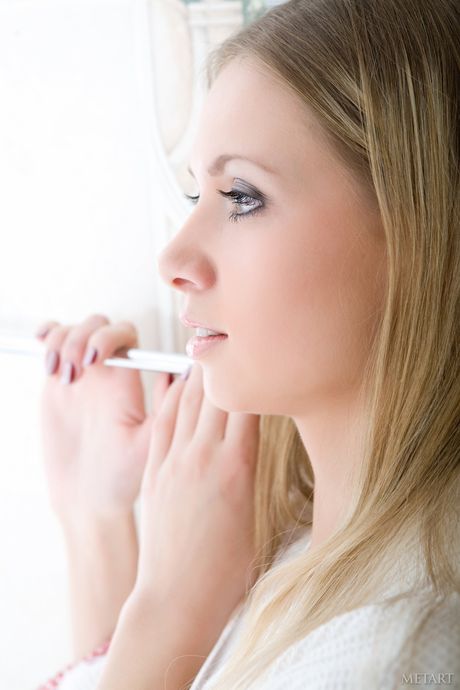 met art: Light-Haired russian teen Augusta Crystal flaunts her naked body and poses in a solo