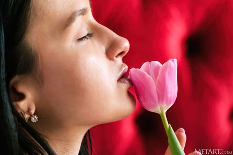 met art: Great belarusian teen Anthea removes her lingerie and models in the raw on the bed