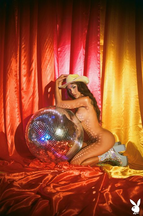 playboy plus: Perfect american brunet Maddy Belle gets naked in a cowboy hat and boots