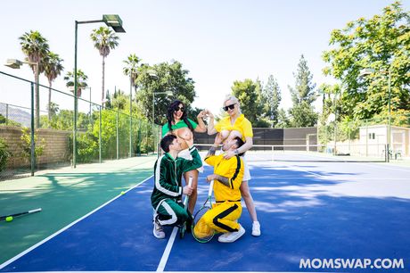 Sporty chicks Kenzie Taylor and Mona Azar get banged during a tennis match Sporty chicks Kenzie Taylor and Mona Azar get banged during a tennis match
