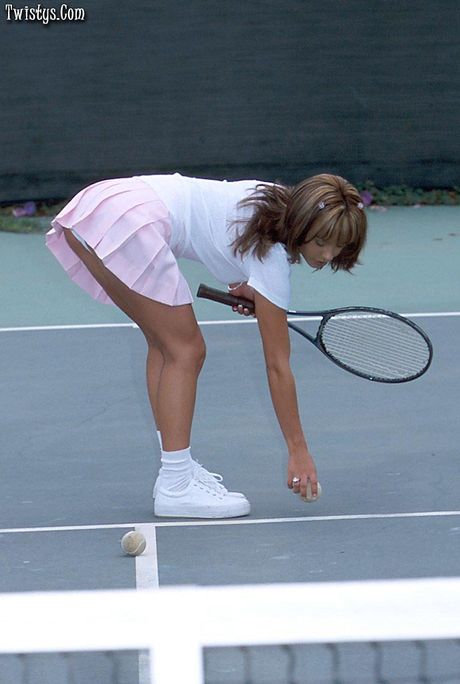 twistys: Hot amateur tennis player Mariah Milano strips and masturbates outdoors