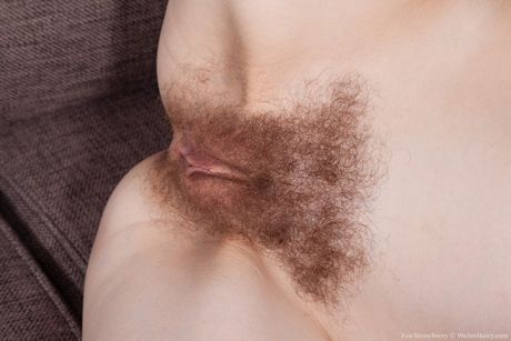 we are hairy: Pale ginger Eva Strawberry doffs a white dress before fingering her pussy