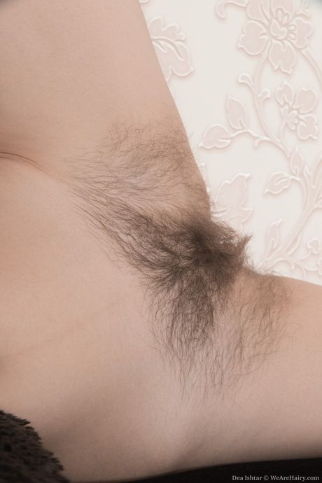 we are hairy: Dark-Haired ukrainian doll Dea Ishtar bares her body before fingering her pussy