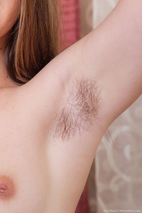 we are hairy: Great ukrainian teen Alya Shon flaunts her hairy pussy and thick ass in a solo