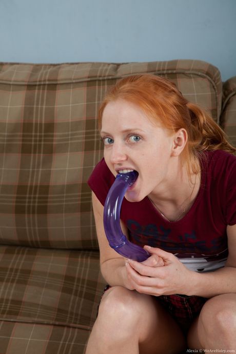 we are hairy: Thin russian blonde teen Alexia goes naked before toying her pussy